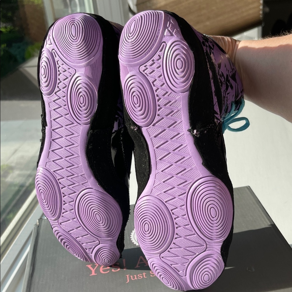 Vibrant Purple and Black Women's Wrestling Athletic Shoes by Yes! Athletics - Picture 12 of 13